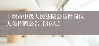 十堰市中级人民法院公益性岗位人员招聘公告【30人】