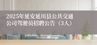 2025年延安延川县公共交通公司驾驶员招聘公告（3人）