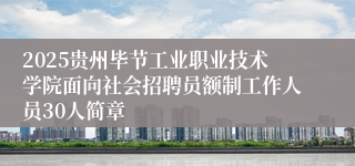 2025贵州毕节工业职业技术学院面向社会招聘员额制工作人员30人简章