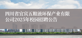 四川省宜宾五粮液环保产业有限公司2025年校园招聘公告