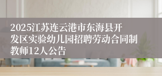 2025江苏连云港市东海县开发区实验幼儿园招聘劳动合同制教师12人公告