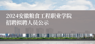 2024安徽粮食工程职业学院招聘拟聘人员公示
