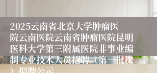 2025云南省北京大学肿瘤医院云南医院云南省肿瘤医院昆明医科大学第三附属医院非事业编制专业技术人员招聘（第一批次）拟聘公示