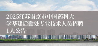 2025江苏南京市中国药科大学基建后勤处专业技术人员招聘1人公告