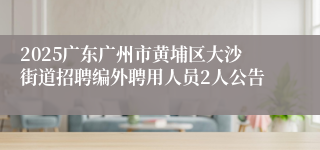 2025广东广州市黄埔区大沙街道招聘编外聘用人员2人公告