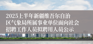 2025上半年新疆维吾尔自治区气象局所属事业单位面向社会招聘工作人员拟聘用人员公示
