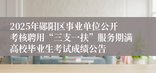 2025年郧阳区事业单位公开考核聘用“三支一扶”服务期满高校毕业生考试成绩公告