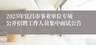2025年宜昌市事业单位专项公开招聘工作人员集中面试公告