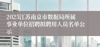 2025江苏南京市数据局所属事业单位招聘拟聘用人员名单公示