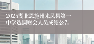 2025湖北恩施州来凤县第一中学选调财会人员成绩公告
