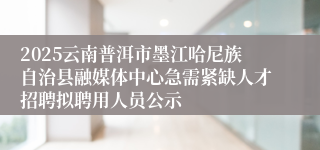 2025云南普洱市墨江哈尼族自治县融媒体中心急需紧缺人才招聘拟聘用人员公示