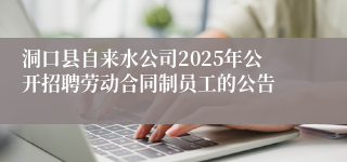 洞口县自来水公司2025年公开招聘劳动合同制员工的公告