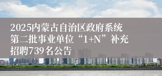 2025内蒙古自治区政府系统第二批事业单位“1+N”补充招聘739名公告