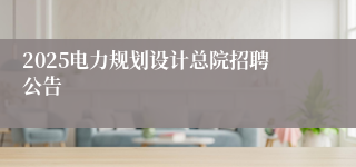 2025电力规划设计总院招聘公告