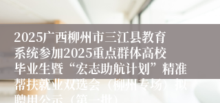 2025广西柳州市三江县教育系统参加2025重点群体高校毕业生暨“宏志助航计划”精准帮扶就业双选会（柳州专场）拟聘用公示（第一批）