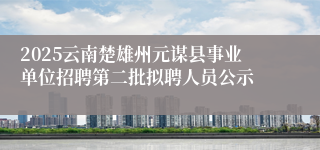 2025云南楚雄州元谋县事业单位招聘第二批拟聘人员公示
