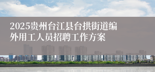 2025贵州台江县台拱街道编外用工人员招聘工作方案