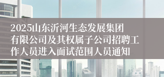 2025山东沂河生态发展集团有限公司及其权属子公司招聘工作人员进入面试范围人员通知