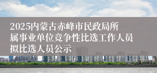 2025内蒙古赤峰市民政局所属事业单位竞争性比选工作人员拟比选人员公示