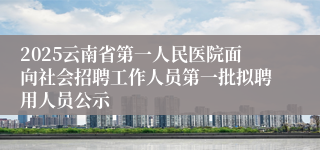 2025云南省第一人民医院面向社会招聘工作人员第一批拟聘用人员公示