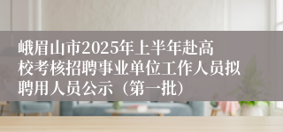 峨眉山市2025年上半年赴高校考核招聘事业单位工作人员拟聘用人员公示（第一批）