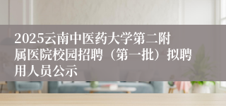 2025云南中医药大学第二附属医院校园招聘（第一批）拟聘用人员公示