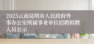2025云南昆明市人民政府外事办公室所属事业单位招聘拟聘人员公示