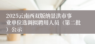 2025云南西双版纳景洪市事业单位选调拟聘用人员（第二批）公示