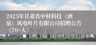 2025年甘肃省中材科技（酒泉）风电叶片有限公司招聘公告（70+人）