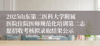 2025山东第二医科大学附属医院住院医师规范化培训第二志愿招收考核拟录取结果公示