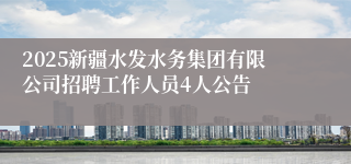 2025新疆水发水务集团有限公司招聘工作人员4人公告