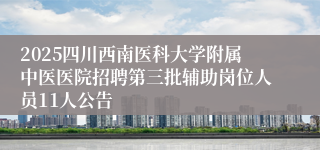 2025四川西南医科大学附属中医医院招聘第三批辅助岗位人员11人公告