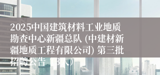 2025中国建筑材料工业地质勘查中心新疆总队 (中建材新疆地质工程有限公司) 第三批招聘公告（3人）