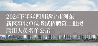 2024下半年四川遂宁市河东新区事业单位考试招聘第二批拟聘用人员名单公示