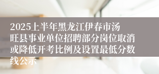 2025上半年黑龙江伊春市汤旺县事业单位招聘部分岗位取消或降低开考比例及设置最低分数线公示