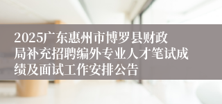 2025广东惠州市博罗县财政局补充招聘编外专业人才笔试成绩及面试工作安排公告
