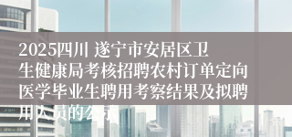 2025四川 遂宁市安居区卫生健康局考核招聘农村订单定向医学毕业生聘用考察结果及拟聘用人员的公示