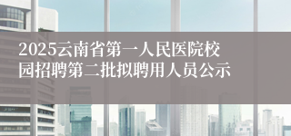 2025云南省第一人民医院校园招聘第二批拟聘用人员公示