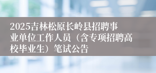 2025吉林松原长岭县招聘事业单位工作人员（含专项招聘高校毕业生）笔试公告