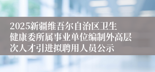 2025新疆维吾尔自治区卫生健康委所属事业单位编制外高层次人才引进拟聘用人员公示