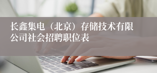 长鑫集电（北京）存储技术有限公司社会招聘职位表