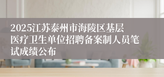 2025江苏泰州市海陵区基层医疗卫生单位招聘备案制人员笔试成绩公布