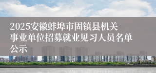 2025安徽蚌埠市固镇县机关事业单位招募就业见习人员名单公示