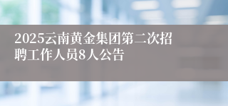 2025云南黄金集团第二次招聘工作人员8人公告