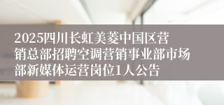 2025四川长虹美菱中国区营销总部招聘空调营销事业部市场部新媒体运营岗位1人公告