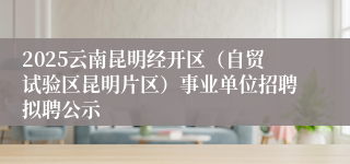 2025云南昆明经开区（自贸试验区昆明片区）事业单位招聘拟聘公示