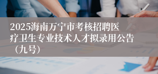 2025海南万宁市考核招聘医疗卫生专业技术人才拟录用公告（九号）