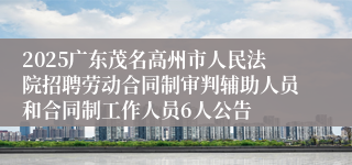 2025广东茂名高州市人民法院招聘劳动合同制审判辅助人员和合同制工作人员6人公告