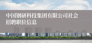 中国钢研科技集团有限公司社会招聘职位信息