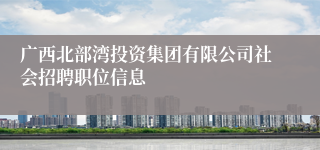 广西北部湾投资集团有限公司社会招聘职位信息